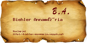 Biehler Annamária névjegykártya